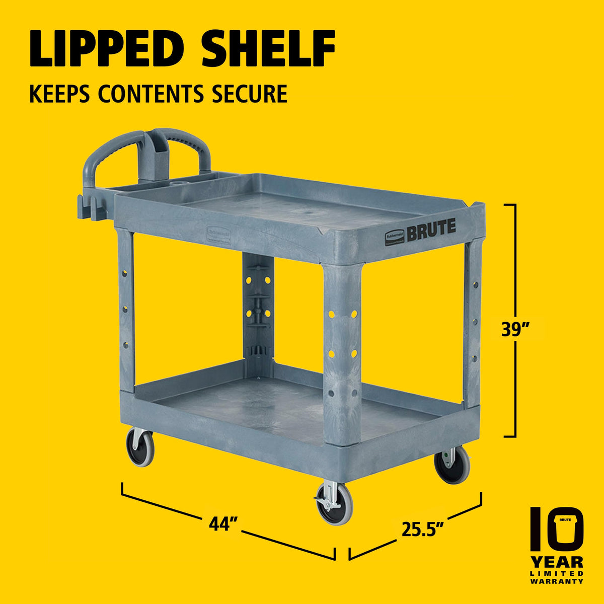 Rubbermaid Commercial Products Gray / Medium / 2-Shelf Service Carts