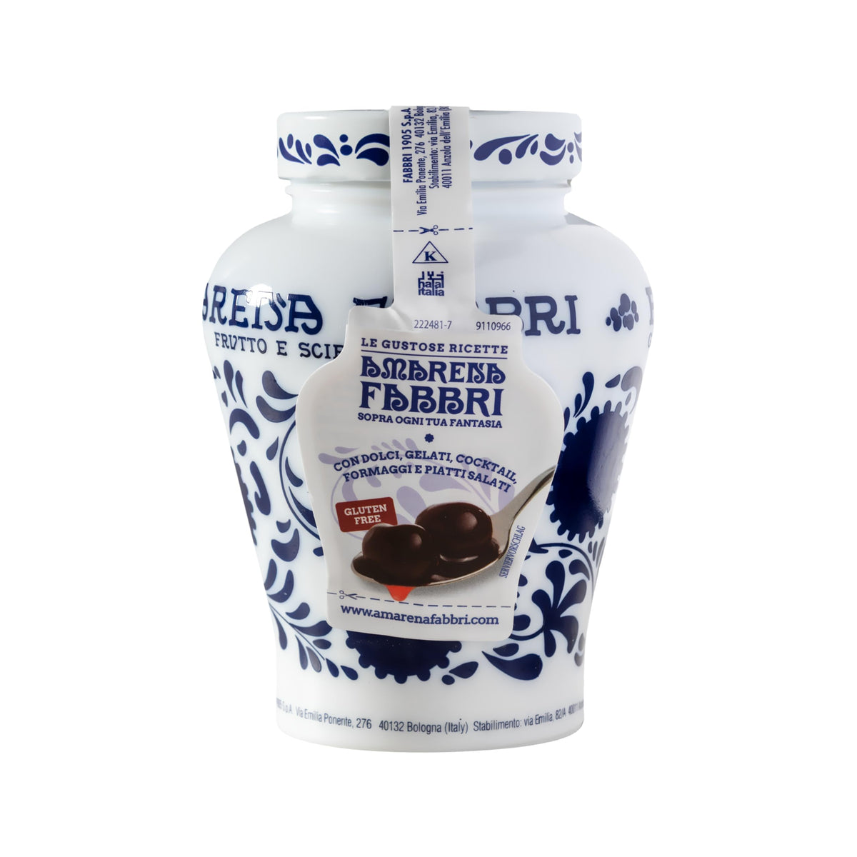 Amarena, Jar Opaline, 21 Ounce by Fabbri – 1.32 Pound (Pack of 1), Blue, Model Fabbri Amarena Cherres in Opaline Jar