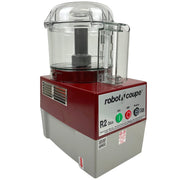 R2CLRDICE, Combination Food Processor with 3 Quart Clear Polycarbonate Bowl, 4 Stainless Discs, Pulse Control, 120v, 1725 RPM, Vegetable Chopper, Gray/Red, Commercial Kitchen Use