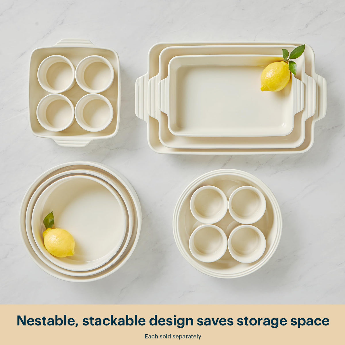 Pyrex Ceramic Bakeware Set, 2 3 4 Quart Value Pack, Assorted Sizes