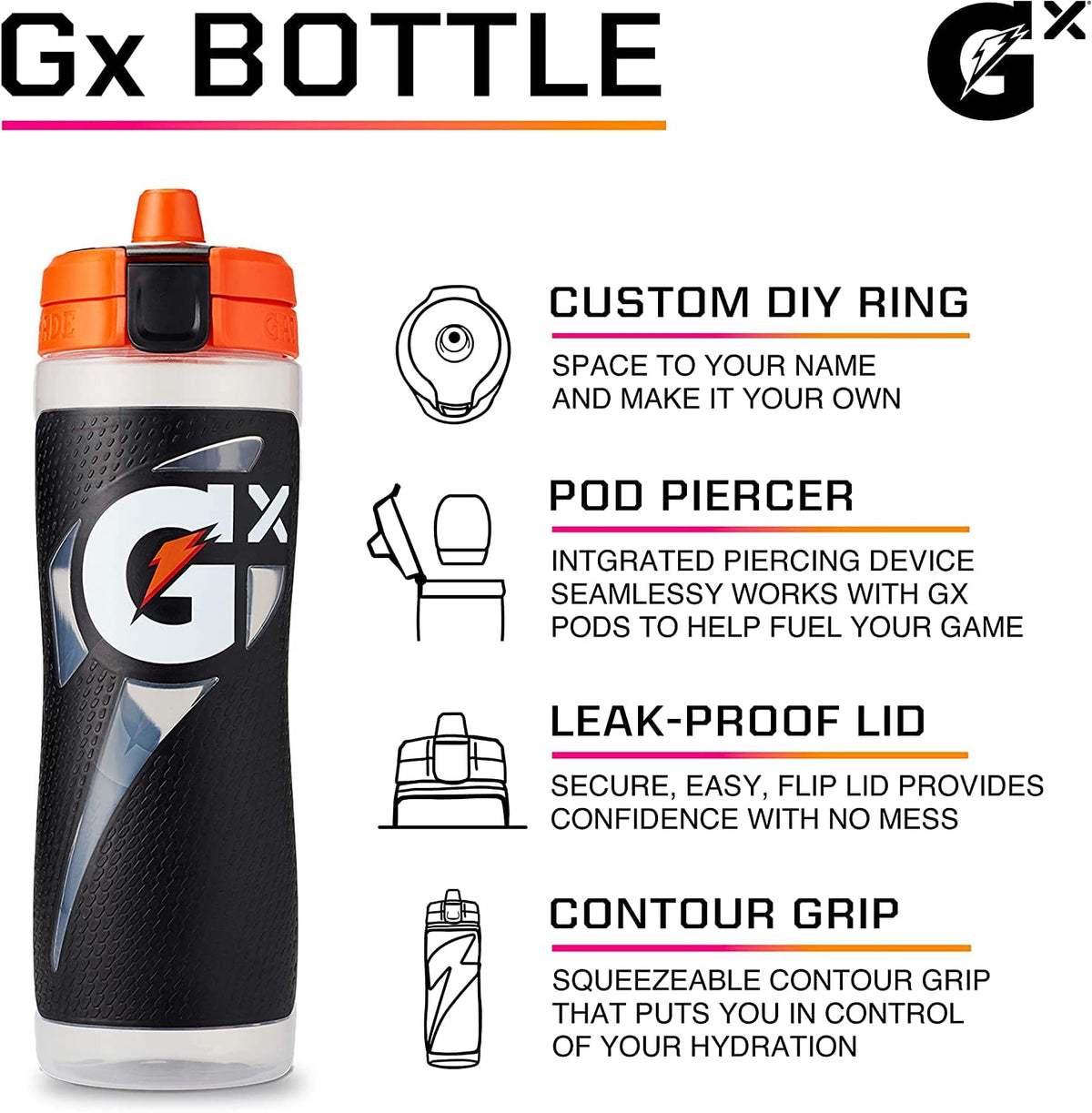Gatorade Marble Black / 30 Ounces / Bottle - Marble Black Sports Water Bottles