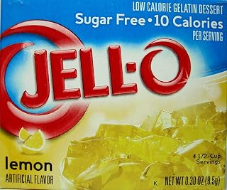 Jell-O Lemon Flavor Sugar Free Gelatin (4 Pack)