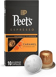 Peet's Coffee Dark Roast Espresso Capsules Compatible with Nespresso Original Machine, Caramel 10 Count (1 Box of 10 Espresso Capsules)