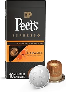 Peet's Coffee Dark Roast Espresso Capsules Compatible with Nespresso Original Machine, Caramel 10 Count (1 Box of 10 Espresso Capsules)