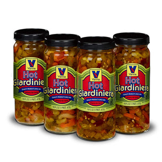 Vienna Hot Giardiniera 4-Pack (4-16 oz. Jars) by Vienna Beef – 1 Pound (Pack of 4)