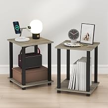 Furinno Simplistic Set of 2 Toolless 2-Tier Night Stand, French Oak