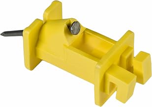 Zareba Slant Nail Insulator for Electric Fencing, 250 Pack - IWNY-Z, Yellow - Use with High-Tensile Steel and Aluminum Wire, Polywire, Polyrope Electric Fences - Nails Included - 25 Insulators
