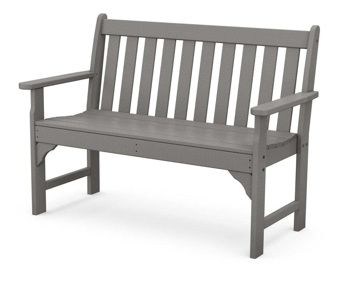 Vineyard 48" Bench by Polywood – 48", Synthetic Wood, Slate Grey, Model GNB48GY