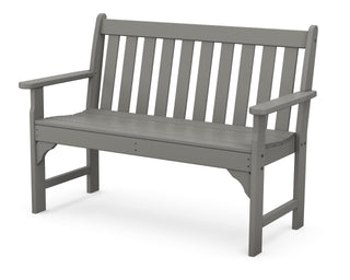 Vineyard 48" Bench by Polywood – 48", Synthetic Wood, Slate Grey, Model GNB48GY