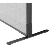 60-1/4"W x 72" H Freestanding Office Partition Panel with Partial Window by Global Industrial – 1.8" x 60.3", Alloy Steel, Gray, Model 694681WFGY