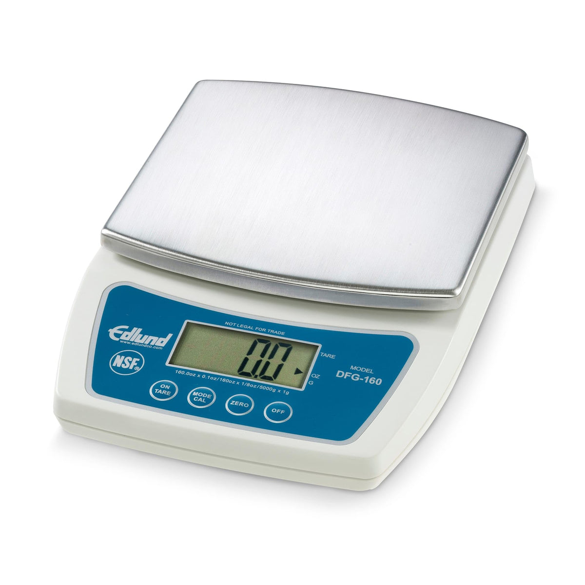 Digital Portion Control Scale by Edlund – 9.4" Wide, 10.0 pounds, Stainless Steel, Silver, Model DFG-160