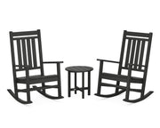 Estate 3-Piece Rocking Chair Set by Polywood – High Density Polyethylene, Black, Model PWS471-1-BL
