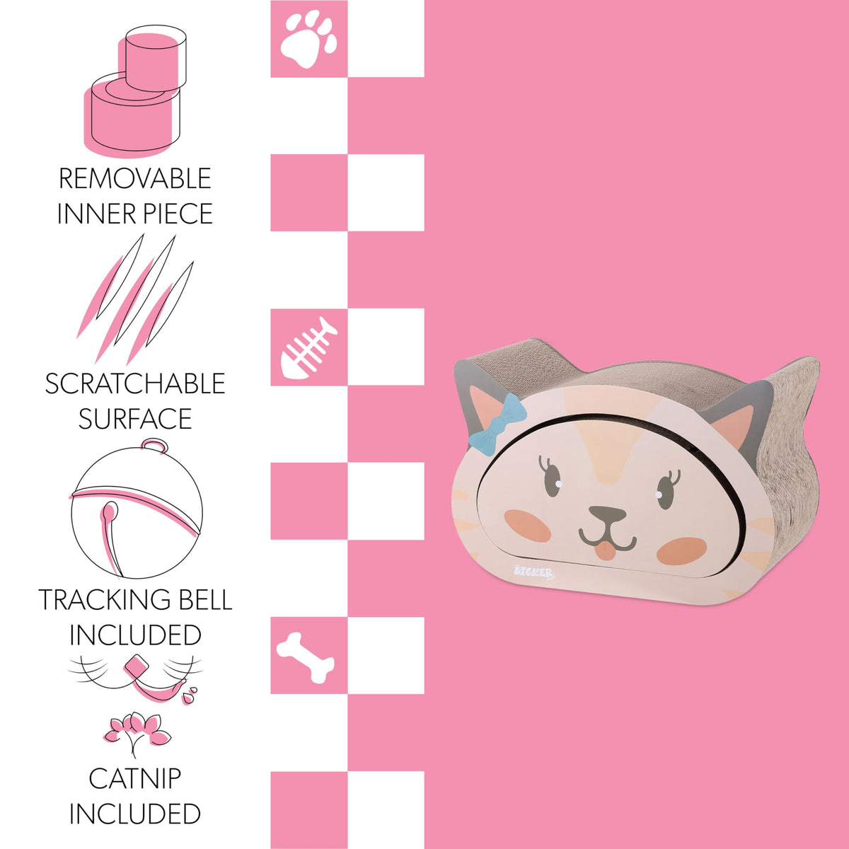 THE LICKER STORE Cream/Peach / 19" / Modern Scratching Pads