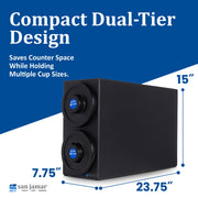 San Jamar 2 Tiers / Black / Black Trim Rings Cup Carriers