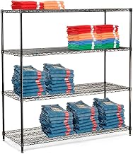 Nexel Black Epoxy, 4 Tier, Wire Shelving Starter Unit, 60"W x 21"D x 74"H