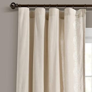 Luxury Modern Geo Linen-Like Embroidery Border Window Curtain Panel Single 52" W x 84" L Neutral - Beige Curtains for Bedroom Or Living Room