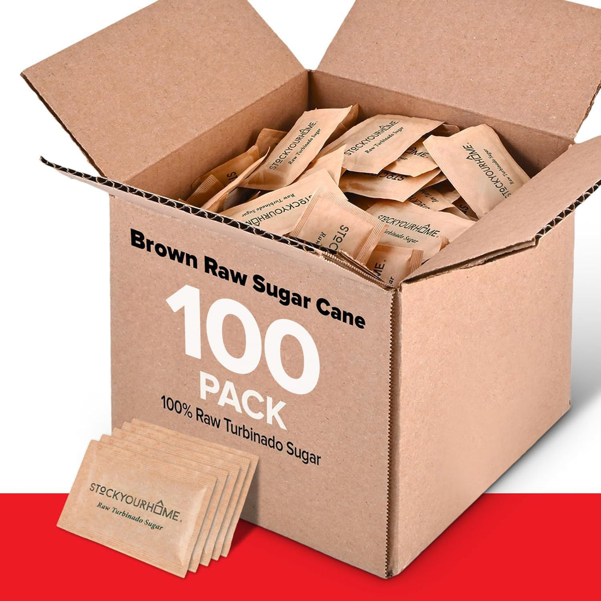 Stock Your Home Brown / 0.04 Ounce (Pack of 100) / 100 Brown Granulated Sugar