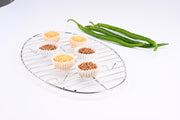 Mlintech Oval Roasting Rack, Stainless Steel Wire, 15x10 Inch, Silver