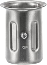 Component Hardware Stainless Steel Leg Socket with Flanged Top and Recessed Ribs - 1-5/8" x 3-1/16"H