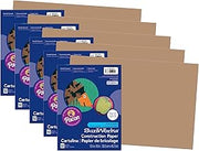 Prang Construction Paper, Light Brown, 12" x 18", 50 Sheets Per Pack, 5 Packs
