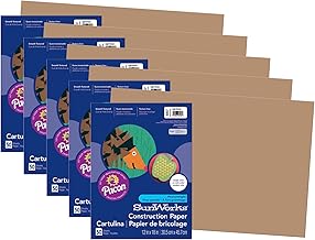 Prang Construction Paper, Light Brown, 12" x 18", 50 Sheets Per Pack, 5 Packs