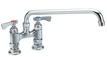 Royal Series 4" Center Raised Deck Mount Faucet by Krowne – 18"L x 12"W x 2"H, Brass, Model 15-406L