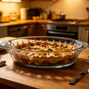 Holiban Glass Pie Plates, 9.5 Inch Deep Dish with Handles, Set of 2, Clear