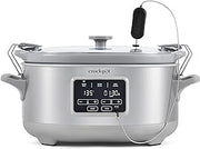 Crock-Pot 7-Quart Cook & Carry Slow Cooker with Sous Vide Function, Family-Sized Slow Cooker Warms up to 30 Hours, Modern Digital Display, Travel-Proof Locking Lid & Removable Temperature Probe