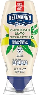 HELLMANN'S Vegan Dressing and Spread Vegan 1 Ct for a Rich, Creamy Plant-Based Alternative to Mayo Same Great Taste, Plant Based, Free From Eggs 11.5 oz