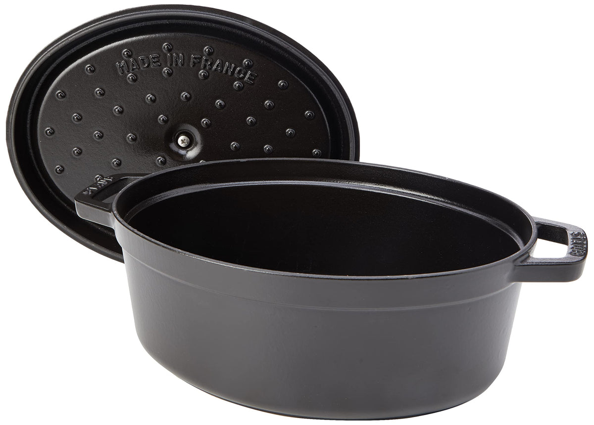 4.25-Quart Oval Cocotte by STAUB – 4.25 quarts, 4.2 liters, Cast Iron, Black, Model 40509-315-0