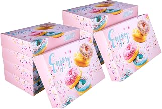 SOUTHERN CHAMPION TRAY SCT Enjoy Donut Printed Bakery Boxes (200 Pack), 12x8x2.25 Inch Windowless Half Dozen Donut Boxes, Sturdy Paperboard for Donuts, Cookies, Cupcakes, and Dessert Displays, 12121