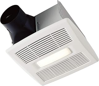 Broan-NuTone Bathroom Exhaust Fan with LED Light and Roomside Installation, Energy Star Certified, 110 CFM, Very Quiet 1.0 Sones White, AE110L | 1.0 Sones, ENERGY STAR Ceiling Exhaust Bath Fan for Moisture Removal & Quiet Bathroom Ventilation