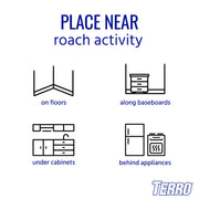 Multi-Surface Roach Bait Stations by Terro – 12 Bait Stations, Black, Pack of 2, Model T500SR