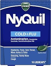 Nyquil Cold And Flu Nighttime Relief Liquid Capsules, 16 Count (Pack of 24)