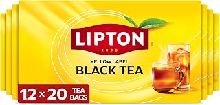 Lipton Black Tea Bags,Hot or Iced Tea, 240 Count (20 Count 12-Pack)