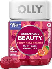 OLLY Hair Skin and Nails Gummies, Undeniable Beauty, Biotin - 60 Count (Pack of 12)