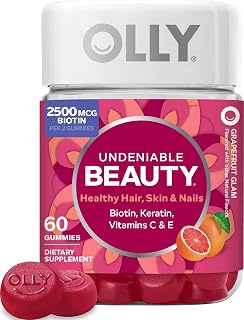 OLLY Hair Skin and Nails Gummies, Undeniable Beauty, Biotin - 60 Count (Pack of 12)