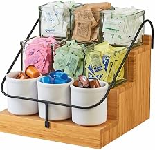 Cal-Mil 3638-60 3-Tier Bamboo Condiment Caddy with Wire Frame