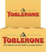 Toblerone Milk Chocolate Bar with Honey and Almond Nougat, 12 Bars | Bulk Chocolate