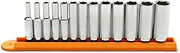 GEARWRENCH 13 Pc. 1/4" Drive 6 Pt. Socket Set, Deep, Metric - 80304