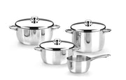 Optima Stainless Steel Large Saucepan with Lid by Monix – 2.4 Quarts, 2.25 liters, Stainless Steel, Silver, Model M451020
