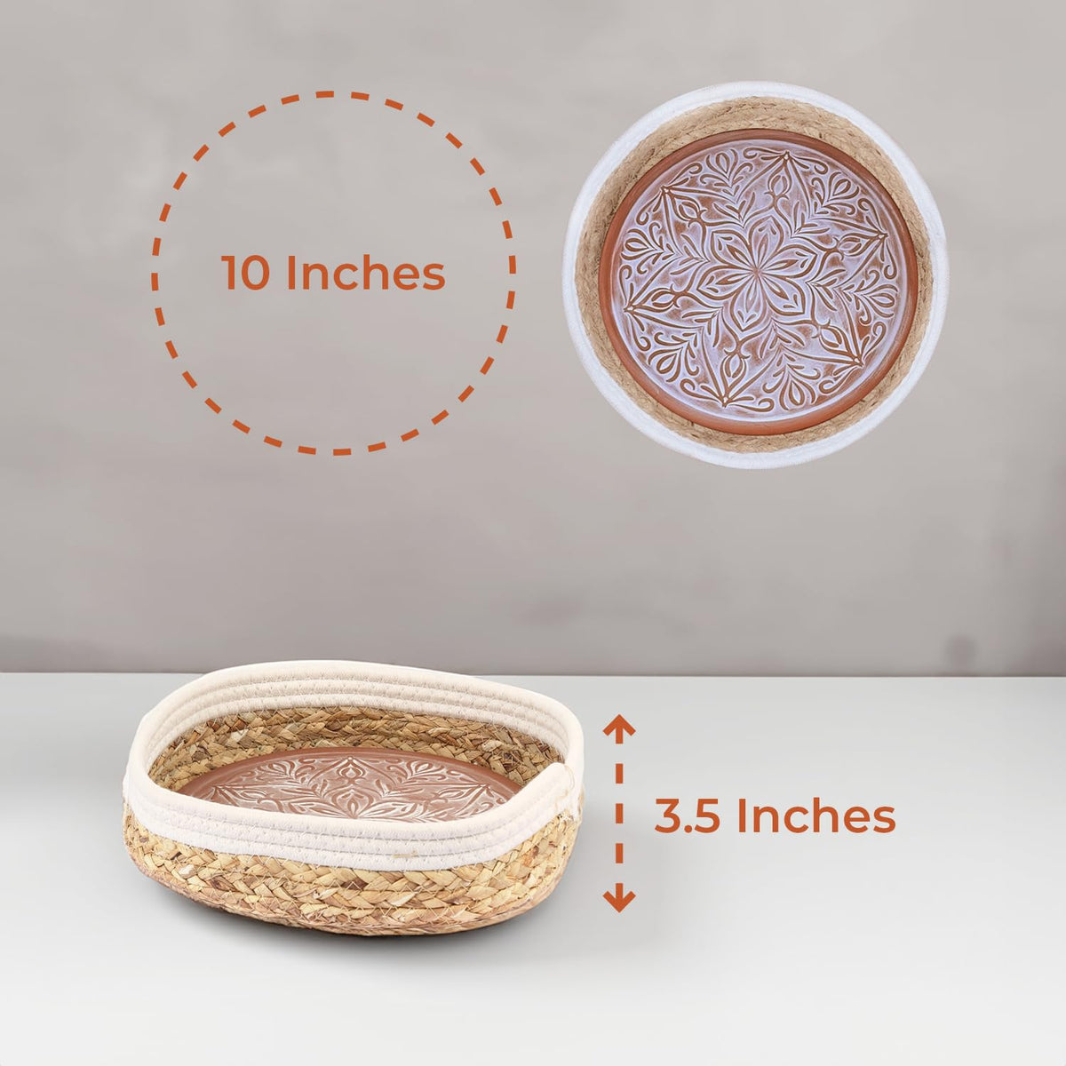 Ole Bazar Ceramic Bread Warmer Stone, Terracota Red, 1 Piece