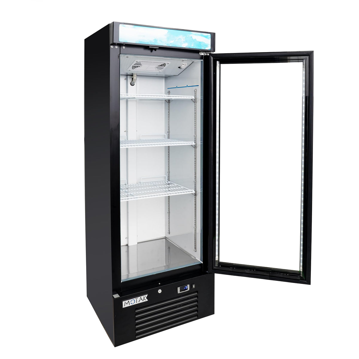 25" One Section Display Freezer w/Swing Doors - Bottom Mount Compressor by MOTAK – 26.60x28.90x81.70, In Description, Check Images, Model MGD-1DF-16-HC