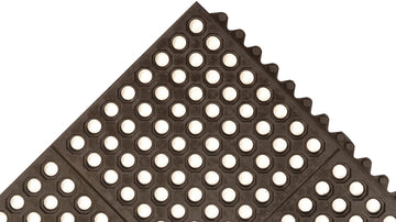3' x 3' Light-Duty Rubber Drainage Mat by Notrax – Stock Size, Rubber, Black, Model 501S0033BL