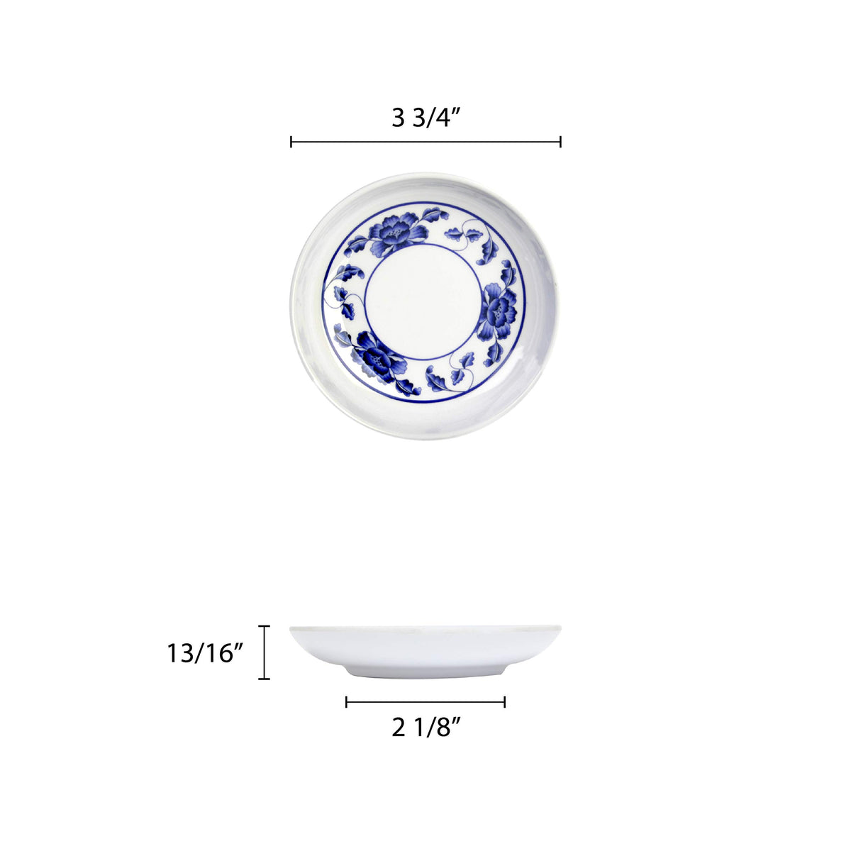 Lotus melamine dinnerware collection 3 oz by Thunder Group – Small, 3.0 ounces, Melamine, White Blue, Model 1003TB