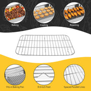 EsOfficce Stainless Steel Roasting Pan Set, 12.7 x 15.5 Inch, Silver with Racks