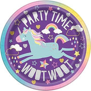 Unique Party Unique Magical Unicorn Dessert Plates - 7" (Pack of 8) - Durable & Vibrant Party Essentials, Perfect for Enchanting Parties & Celebrations