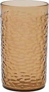 G.E.T. 3316-SM-EC Heavy-Duty Shatterproof Plastic Pebbled Tumbler, 16 Ounce, Smoke (Set of 4)