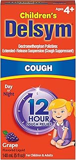 Delsym Children's 12 Hour Cough Relief Liquid - Day or Night Cough Syrup and Kids Cough Medicine, Grape, 5 Oz