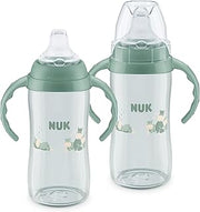 NUK First Choice Large Learner Cup 2.0, 10 oz. Sippy Cup with Handles, Spill Proof, Leak Proof Soft Straw Cup, 2-Pack